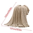 thumbnail image 3 of Fleece Blanket Soft Warm, ZZkhGO Cozy Plush Solid Color Bed Blanket for Couch, 130x150cm Flannel Fabric Reversible Throw Rug for Sofa Bed Decor, Khaki, 3 of 5
