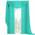 thumbnail image 2 of Decotex 3 Piece Elegant Sheer Voile Window Curtain Panel Drape Set includes 2 Panels and 1 Matching Scarf (63" Length, Turquoise), 2 of 3