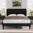 thumbnail image 2 of VECELO Full Size Upholstered Beds, Modern Platform Bed Frame with Adjustable Headboard, Wooden Slats Support/No Box Spring Needed, Black, 2 of 8