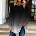 thumbnail image 2 of FAIWAD Women's Long Sleeve Tunic Tops Gradient Round Neck Trendy Spring Casual Pullover Tops, 2 of 5
