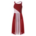 thumbnail image 4 of Oyolan Justaucorps de Danse pour Filles Sans Manches en Maille Transparente Ballet Lyrique Moderne Robe de Danse Vêtements de Performance Bourgogne 12, 4 of 7