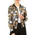 thumbnail image 1 of INSPIRE CHIC Women's Bomber Jacket Slim Fit Lightweight Zip Up Jacket Black S, 1 of 8