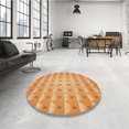 thumbnail image 4 of Ahgly Tapis de Zone Carré Transitionnel Néon Orange Lavable en Machine, 7 Pieds Carré, 4 of 7