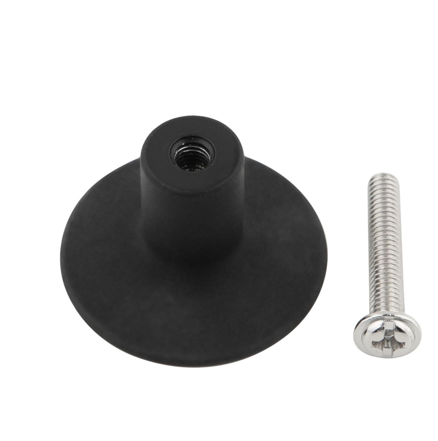 Era Boutons en Métal, Noir Mat, Boutons avec Vis, pour Tiroirs et Portes d'Armoires de Cuisine Lot de 2.