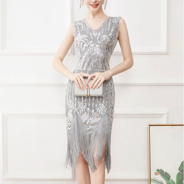 UPPADA Robe de Cocktail pour Femmes à Manches Longues Robe d'Invitée de Mariage Fente Latérale Jolie Robe Formelle Évasée Taille Haute Robe de Fête Robe de Bal Robe de Cocktail Liquidation en Liquidation