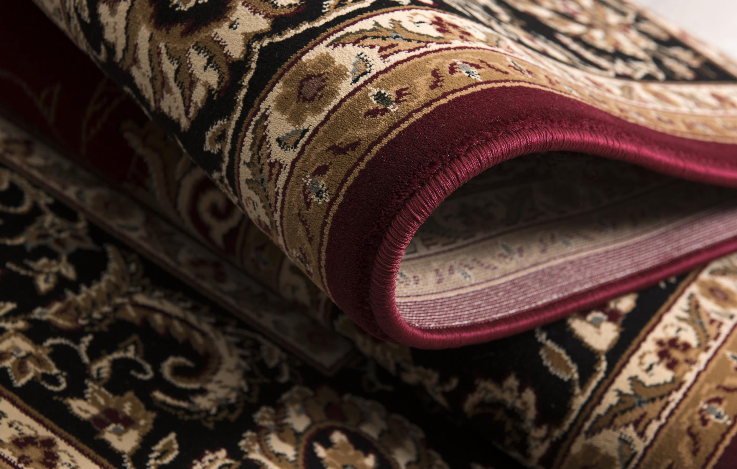Tapis d'intérieur persan Rug Branch Majestic 2' x 5' (taille exacte : 2'3" x 5'), rouge et noir, style traditionnel - Entrée, couloir, salle de bain et cuisine