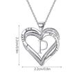 thumbnail image 2 of Ladies Double Heart Diamond Necklace With 26 English Letters Couple Necklace, 2 of 8