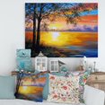 thumbnail image 1 of Designart Arbre du soir près du lac Art mural sur toile, 1 of 4