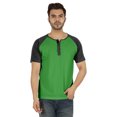 thumbnail image 1 of Inkmeso T-Shirts à Manches Courtes Raglan en Coton Léger Unis T-Shirt Classique Henley pour Hommes, 1 of 7