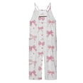 thumbnail image 5 of Girls Overall Bow Print Summer Rompers for Girls Loose Casual Rompers with Pockets Cute Outfits for Girls 5-6 Y, 5 of 5