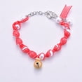 thumbnail image 3 of Dog Necklace Decorative Crisp Bell Stylish Pet Cat Dog Fake Pearl Ribbon Neck Circle, 3 of 5