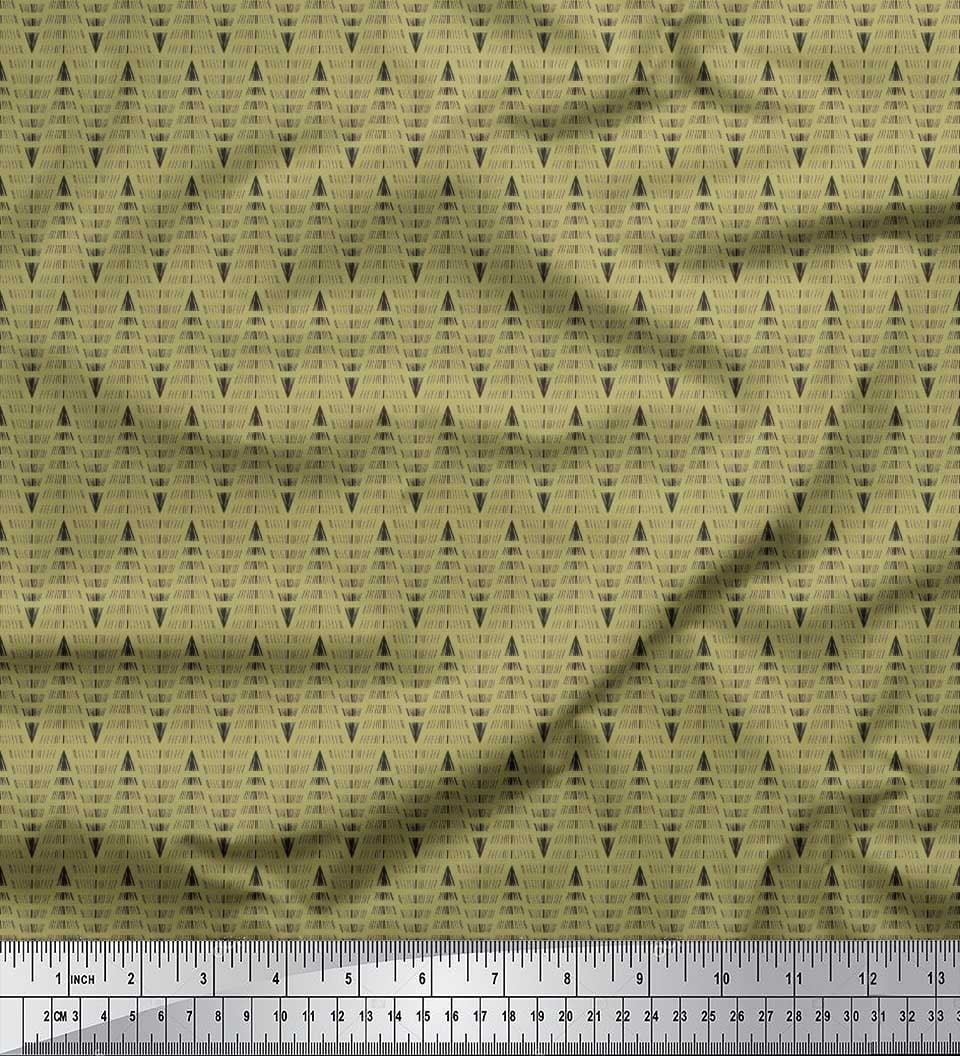 Soimoi Cotton Poplin Fabric Hand Drawn Line Shirting Print Fabric by Yard 56 Inch Wide