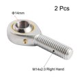 thumbnail image 3 of Unique Bargains Lot de 2 Roulements d'Extrémité de Tige Sphérique POS14, Alésage de 14 mm, Roulement d'Articulation Auto-Lubrifié, Filetage Mâle Main Droite M14x2.0, 3 of 6