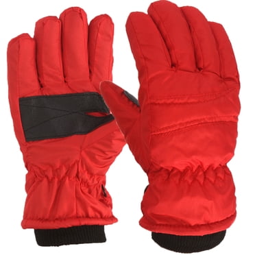 MIASHUI Kids Snow Gloves Winter Waterproof Gloves for Ski Outdoor Sports,Red,M