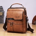 thumbnail image 5 of WEIXIER Men's Crossbody Bag Leather Small Business Shoulder Handbag for IPad 9.7", Light Brown, 5 of 5