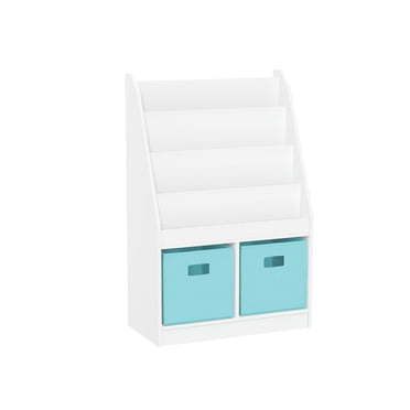 Kids Bookrack with Two Cubbies and 2 Bins