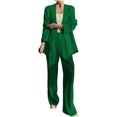 thumbnail image 1 of Timegard 2 Piece Suits Set for Women Button V Neck Open Front Jackets Business Office Wide Leg Pant Blazer Outfits, 1 of 6