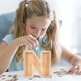 thumbnail image 2 of WRKEKC Clearance Personalized Wooden Name Money Box Wooden Deposit Box Twenty Six English Letters, 2 of 5