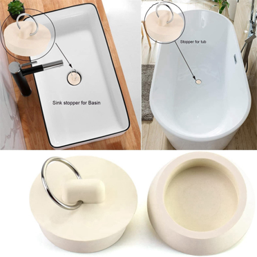1 1/8in White Rubber Wash Basin Bathtub Plug Sink Plug Drain Pipe Plug Sink Plug Water Plug