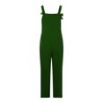 thumbnail image 3 of Combinaison Pantalon Décontractée pour Femmes, Couleur Unie, Grande Taille, Bretelles Littéraires, 3 of 5