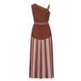thumbnail image 4 of RUNQHUI Jupe Longue en Tulle Sans Manches Brillante pour Filles, Robe de Danse, Marron 14, 4 of 6