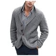 thumbnail image 1 of Dvkptbk Sweater Man Fashion Long Sleeve Wool Sweater Wool Sweater Button Pocket Knit Tops Clothes on Clearance, 1 of 5