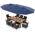 thumbnail image 1 of Costway 11 PCS Patio Wicker Dining Set with Double-Sided Outdoor Umbrella 8 Stackable Chairs, 1 of 7