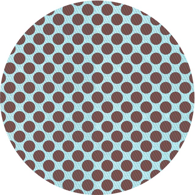 Ahgly Company Machine Washable Indoor Round Transitional Blue Lagoon Blue Area Rugs, 7' Round