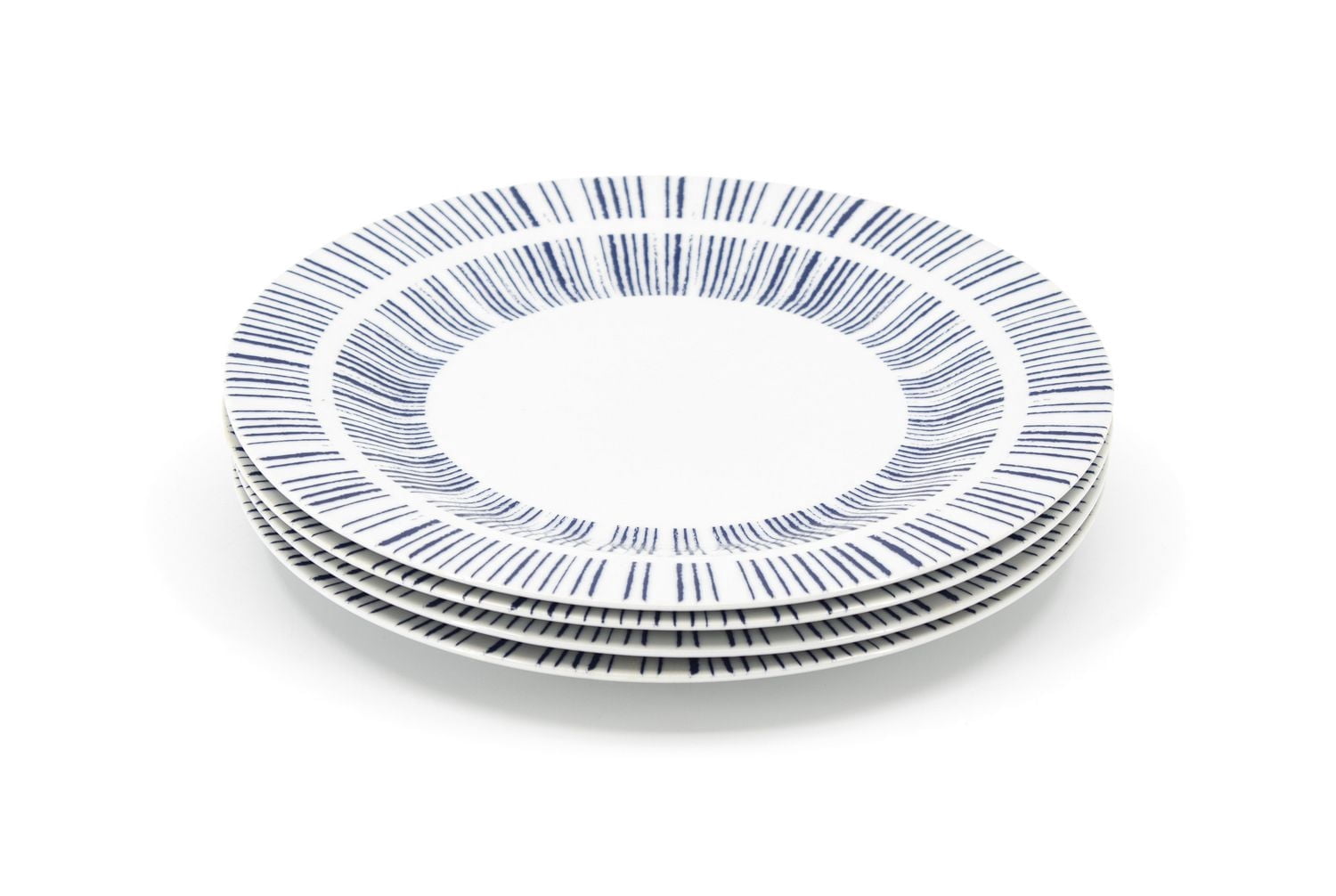 Mainstays Assiette plate à imprimé spirale d'encre, lot de 4