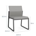 thumbnail image 2 of Gansett Reception Waiting Armless Guest Chair / Silver Steel / Gray / Gray, 2 of 5