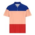 thumbnail image 5 of Shirts for Men, Men Casual Printed Short Sleeve Turn Down Collar Buttons Side Split T-Shirt Blouse Tops, 5 of 5