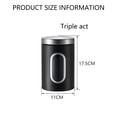 thumbnail image 2 of Canisters Set, 3 Piece Silver Stainless Steel Canister Set with Glass Windows, for Kitchen Canning Cereal,Pasta,Sugar,Beans,Spice Kitchen Storage Canister Container Set, 2 of 7