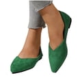 thumbnail image 4 of Xfvqtps Ballerines pour Femmes à Bout Pointu en Suède, Chaussures Décontractées à Enfiler avec Semelle Intérieure Coussinée, Ballerines de Travail Confortables pour Femmes, Légères et Respirantes, Vert, 4 of 6