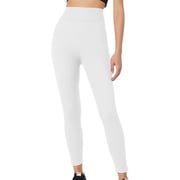 HVOBTTY Women's Casual Slim-Leg Leggings, Women's Solid Color Multi-color Multi Size High Waisted Elastic Waisted Leggings White, S