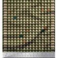 thumbnail image 1 of Soimoi Green Cotton Poplin Fabric Triangle Geometric Decor Fabric Printed Yard 56 Inch Wide, 1 of 3