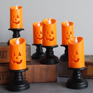 Dvkptbk Décorations d'Halloween Cadeaux 6 Pcs Halloween Lumière de Bougie LED Décoration d'Halloween Lanterne Citrouille