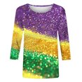 thumbnail image 4 of Penkiiy Blouse de Carnaval Manches 3/4 Chemise de Printemps Tee Quotidien Imprimé Masque Blouse Mardi Gras Col Rond 2024 Tee Tunique Habillée m Multicolore, 4 of 5