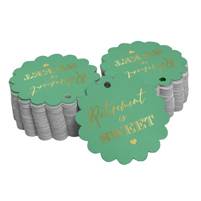 Inkdotpot Gold Foil Paper Hang Tags Retirement Is Sweet Text Favor Tags 100 Pieces
