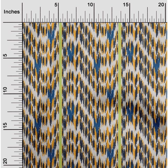 oneOone Georgette Viscose Fabric Stripe & Chevron Ikat Print Fabric BTY 42 Inch Wide