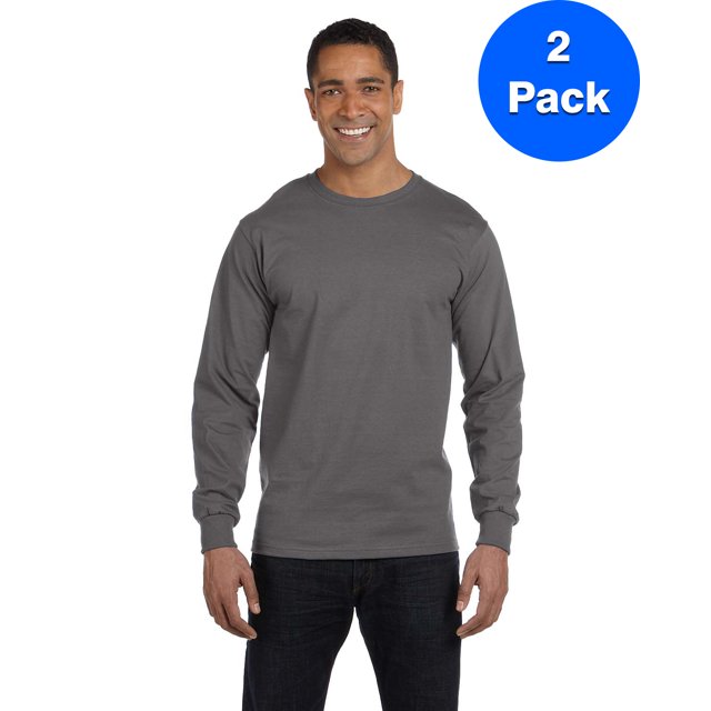 Hanes T-Shirt à Manches Longues pour Hommes Beefy-T - 5186 (Lot de 2)