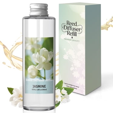 SCENTORINI Reed Diffuser Refill, 200ml/6.8 fl oz, Jasmine Scented Essential Oil for Home