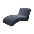 thumbnail image 2 of Housse Extensible pour Chaise Longue de Salon Sans Accoudoirs Gris Foncé, 2 of 8