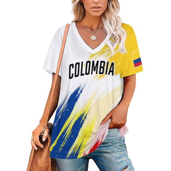 Chandail de Soccer Colombien Personnalisé pour Femmes Style Décontracté Chandail avec Votre Nom Numéro
