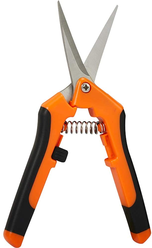 Garden Pruning Shears, Professional Gardening Scissors, High Point Precision Pruning Shears, Stainless Steel Straight Blade Pruning Shears, Hand for Bonsai, Spring Handles