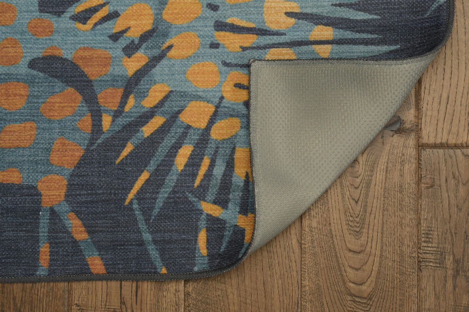 Tapis d'extérieur lavable Miramar marine & or 5 pi x7 pi