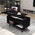 thumbnail image 4 of Costway Lift Top Coffee Table with Hidden Compartment Open Storage Shelves for Reception Black, 4 of 10