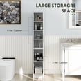 thumbnail image 4 of HOMCOM Armoire de Rangement Haute pour Salle de Bain avec 3 Tablettes Ajustables, Blanc, 4 of 10