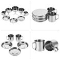 thumbnail image 2 of Camping Cookware  Outdoor Cookware  Outdoor Camping Pot  Picnic Cookware  Outdoor Camping Pan 8Pcs/Set Portable Stainless Steel Cookware Pan Pot Plate Cup Set For Outdoor Camping, 2 of 8