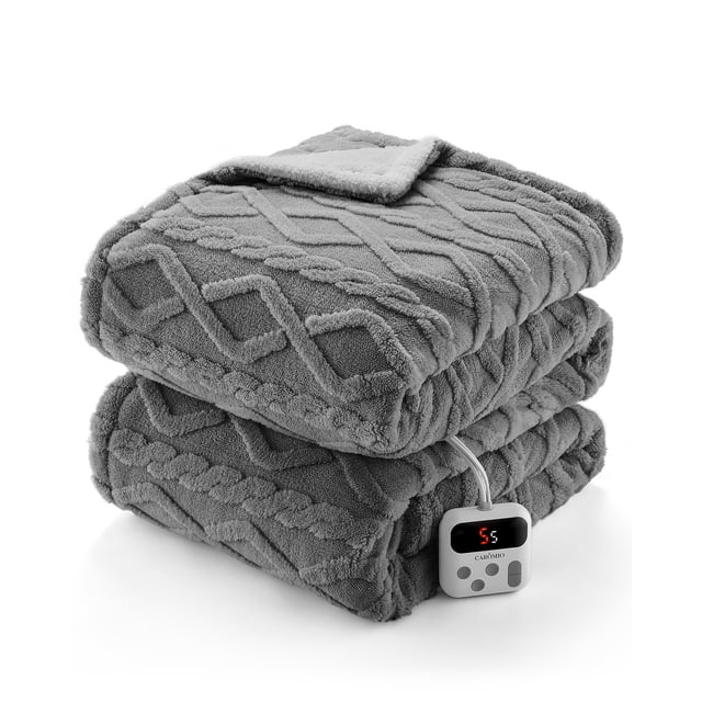 Electric Heated Throw Blanket - 10 Adjustable Heat Levels, 10-Hour Timer, ETL Certified, Portable, Washable, Fast Heating - 50x60 inches