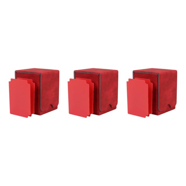 mmirethe Étui en Cuir Élégant 100 Cartes pour Cartes de Visite Professionnelles Rouge 3Set